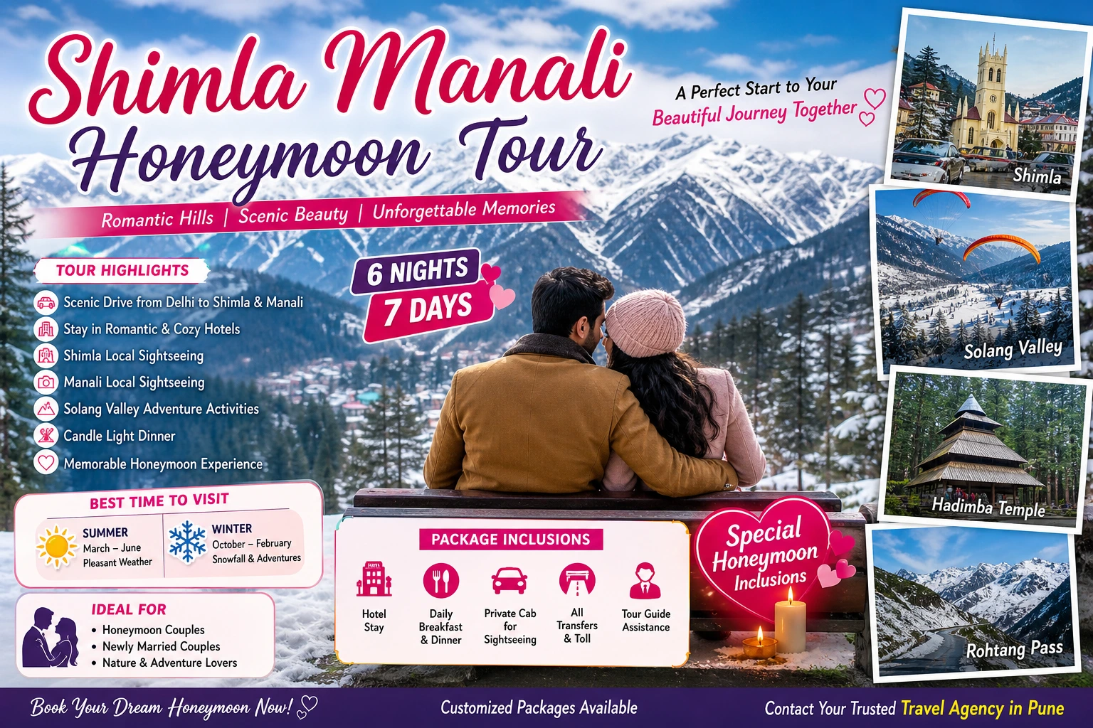shimla manali honeymoon tour package from pune