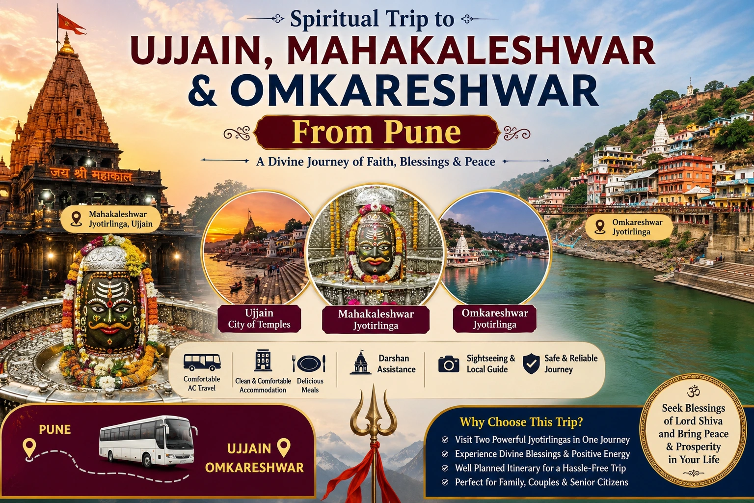 spiritual trip to ujjain mahakaleshwar omkareshwar from pune