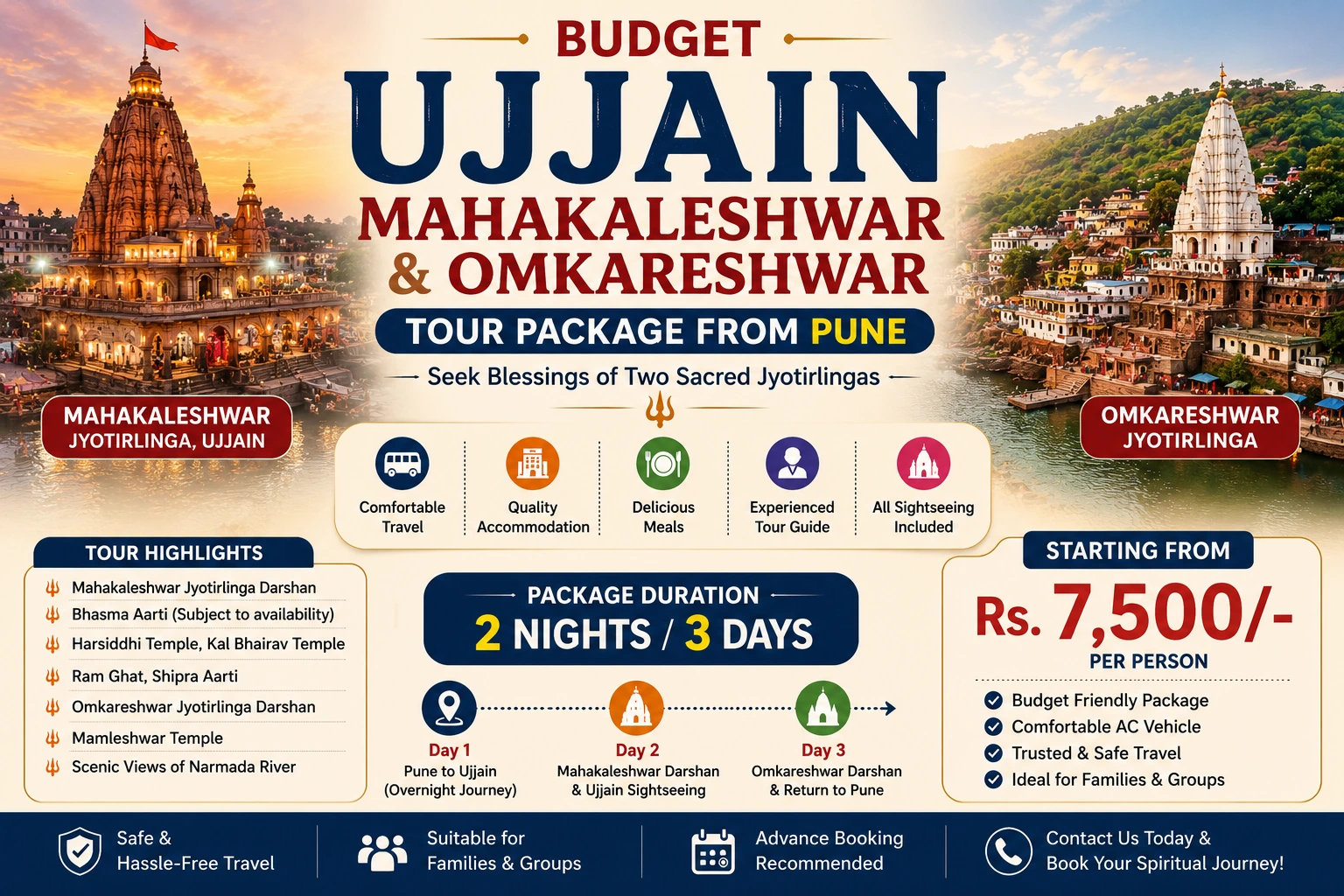 Budget Ujjain Omkareshwar Tour Package From Pune