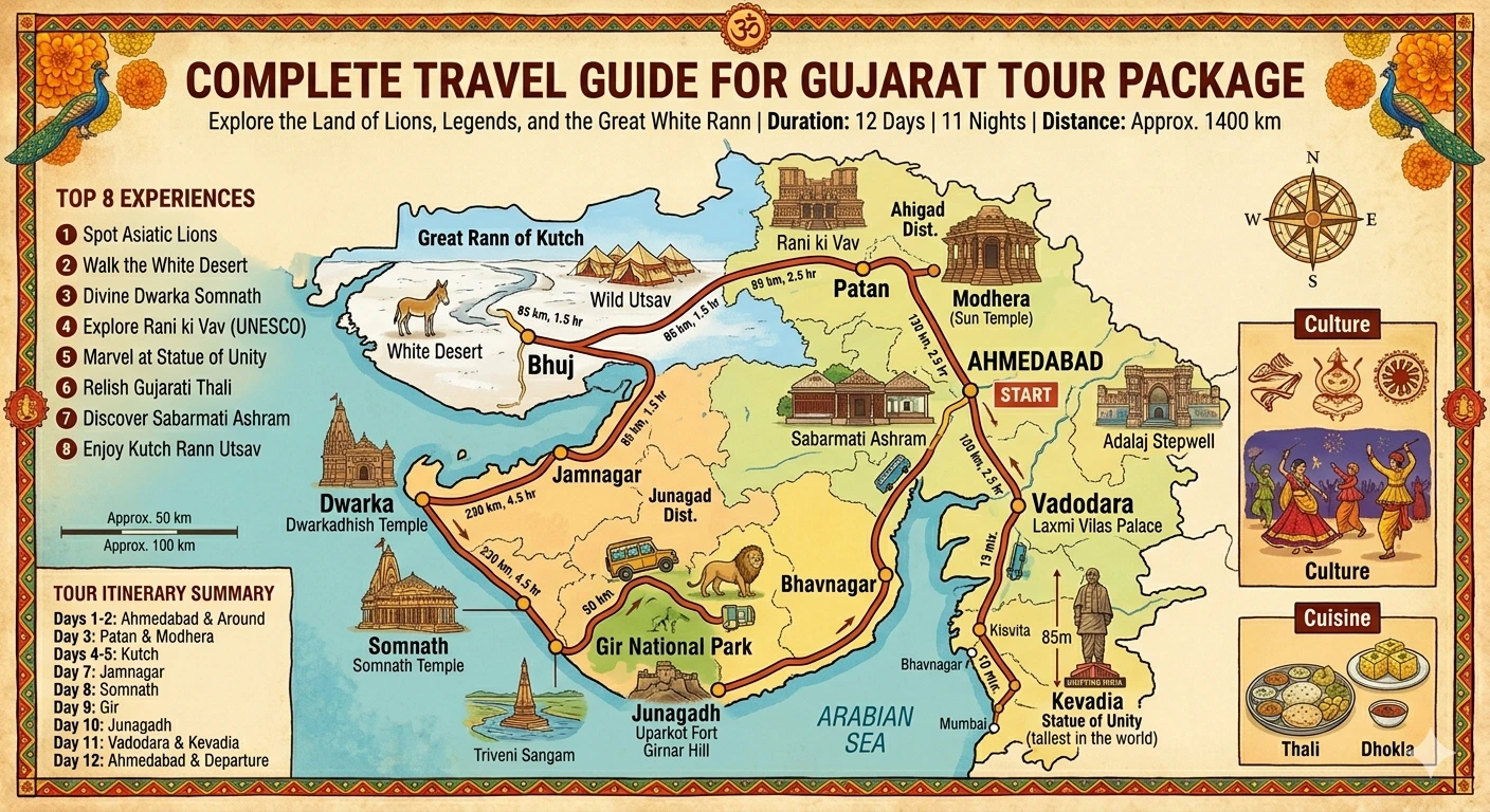 Gujarat family holiday destinations featuring heritage sites and cultural attractions